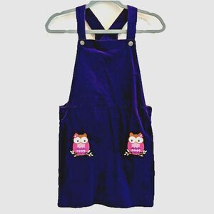 Gymboree Corduroy Skirtall Jumper Girls Sz 12 Purple Dress Whoo’s Cute Owl
